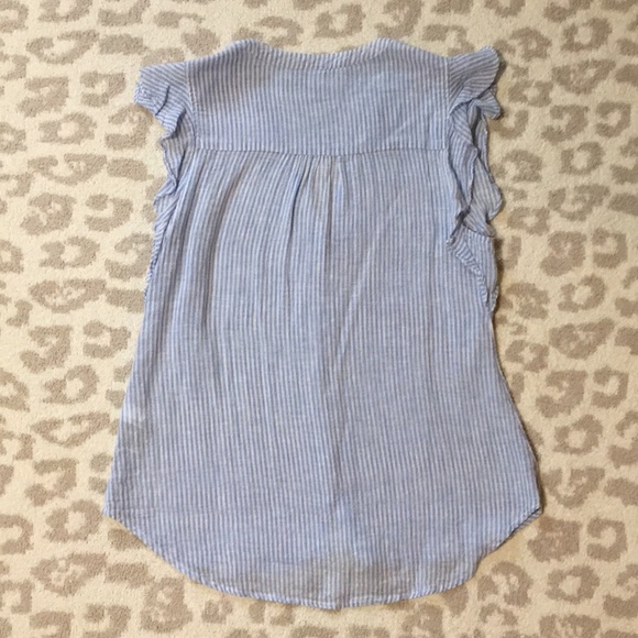 Old Navy White and Blue Stripe Button Down Tank - Picture 7 of 8